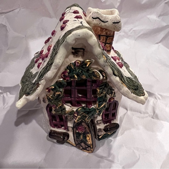 Blue Sky Holly Berry Tealight House Heather Goldminc holiday Christmas decor - Picture 3 of 17